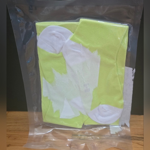 Unisex KIDS Socks Lime Green & White 6 - 10 Yrs, Knee High, Soccer, Neon, NEW - Picture 7 of 7